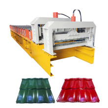 Alu-Zinc genteng 800x770 glazed tile roofing panel roll forming machine